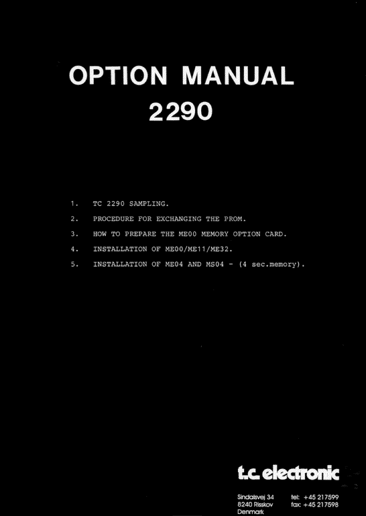 Option Manual Page 0